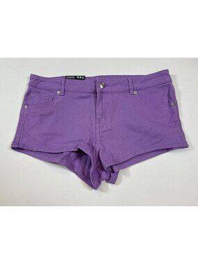 NWT H&M Divided Womens Purple Denim Shorts Size 10 Classic Low Waist (R441)